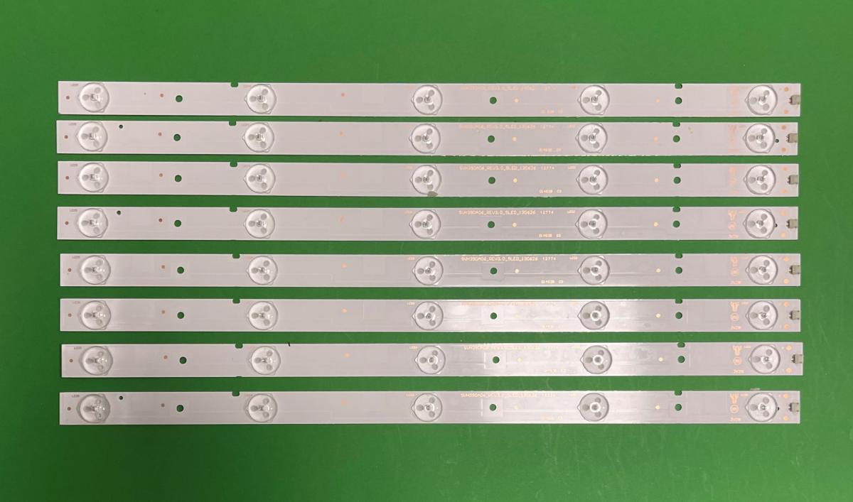 Zestaw listew LED do naprawy podświetlenia telewizora HISENSE 39" zestaw 8szt X SVH390A06_REV3.0_5LED_130626 5LED 3V 400MM