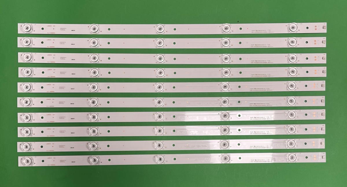 Zestaw listew LED do naprawy podświetlenia telewizora HAIER 55" zestaw 10 szt X CRH-K55EMD30301005684-REV1.3 I , 5LED , 3V , 535MM