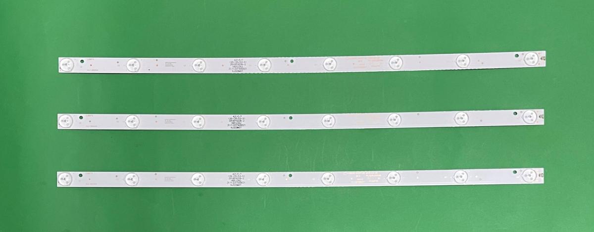Zestaw listew LED do naprawy podświetlenia telewizora TCL 32" zestaw 3szt X KJ32D08-ZC21F-05 / KJ32D08-ZC21F-05 / 303KJ320036 / 303KJ320038  , 8LED , 3V , 570MM