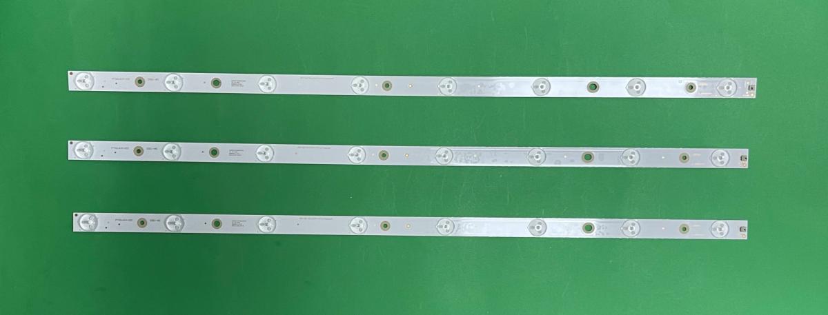 Zestaw listew LED do naprawy podświetlenia telewizora TCL 32" zestaw 3szt X PT32L61A-V02 / 0D32D08-ZC21AG-06 , 8LED , 3V , 595MM ,