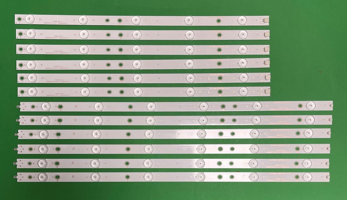 Zestaw listew LED do naprawy podświetlenia telewizora PHILIPS  50" zestaw 12 szt , 6szt X LB-PF3528-GJD2P5C506X11-R-B & 6szt X LB-PF3528-GJD2P5C506X11-L-B , 500TT63 , 500TT42 , 500TT41 , 500TT26