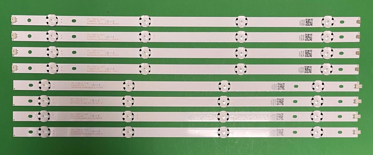 Zestaw listew LED do naprawy podświetlenia telewizora LG 49" zestaw 8szt , 4szt X SVC490A44_REV05_8LED_L 160215 4LED 3V & 4szt X SVC490A44_REV05_8LED_R 160215 4LED 3V