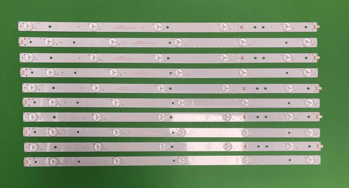 Zestaw listew LED do naprawy podświetlenia telewizora  SCEPTRE 55" zestaw 10szt , 5szt X CRH-K55K6003030T0510L6C1-Rev1.3WK & 5szt X CRH-K55K6003030T0510R6C1-Rev1.3WK