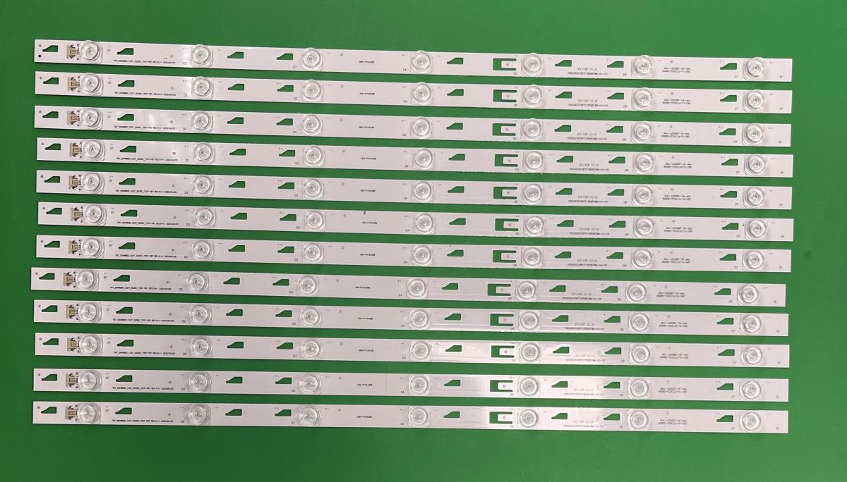 Zestaw listew LED do naprawy podświetlenia telewizora TCL 55" zestaw 12szt X TMT_55H8800_12X7_3030C_7S1P , YHF-4C-LB5507-YH6 , 55D2003V2W7C1B59618M-HJ-CH , 7LED , 3V , 596MM