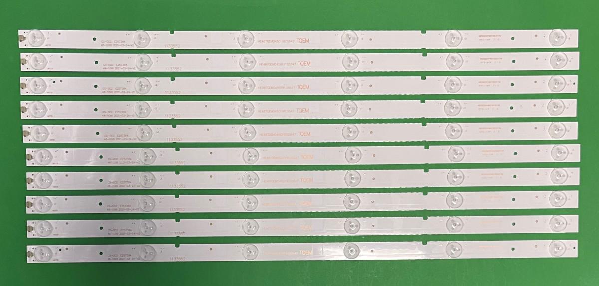 Zestaw listew LED do naprawy podświetlenia telewizora HISENSE 48" zestaw 10szt X HE48MLZMUZ3407205647 HD480DF-B31 HD480DF-B37 RSAG7.820.5639 , 6LED , 3V , 530MM
