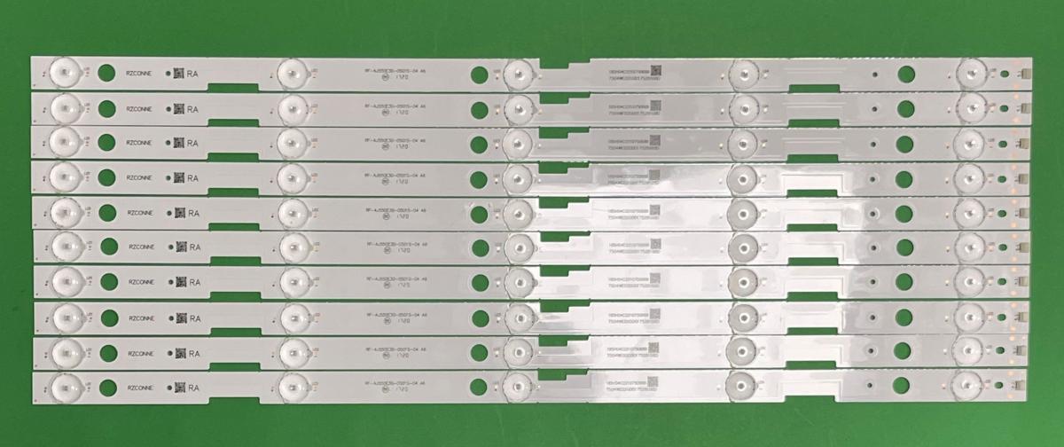 Zestaw listew LED do naprawy podświetlenia telewizora  SHARP 55" zestaw 10szt X RF-AJ550E30-0501S-04 A7 A6 , 5LED , 3V , 513MM