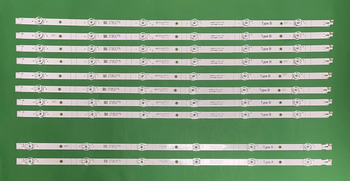 Zestaw listew LED do naprawy podświetlenia telewizora PHILIPS  65" zestaw 10szt , 2szt X K650WDF A2 Type A , 6LED , 695MM & 8szt X K650WDF B2 Type B , 6LED , 695MM , 4708-K65WDF-A2113N01 & 4708-K65WDF-A2113N11 ,