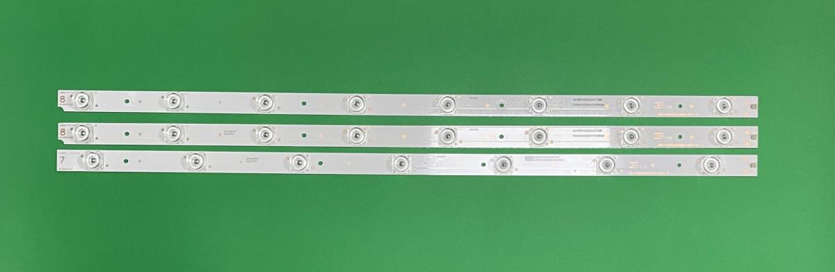 Zestaw listew LED do naprawy podświetlenia telewizora  SHARP 32" zestaw 3szt , 2szt X CRH-P3235350108529 -REV1.1 B , 8LED & 1szt X CRH-P3235350107529 -REV1.1 B , 7LED , 3V , IC-B-HWBC32D524A ,