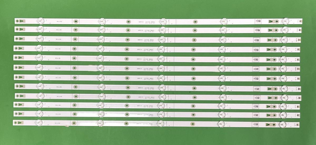 Zestaw listew LED do naprawy podświetlenia telewizora HISENSE 65" zestaw 12szt X LB65075 V0 E473485 , 5LED , 3V , 656MM