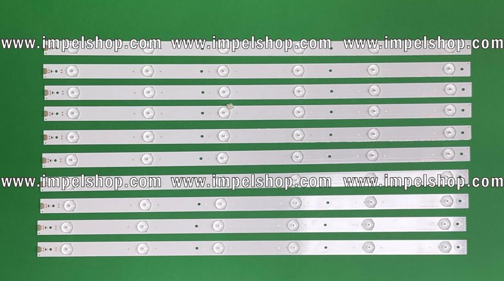 Zestaw listew LED do naprawy podświetlenia telewizora HISENSE 55" zestaw 10szt X SVH550AF2_6LED_REV01 , 6LED , 3V , 583MM