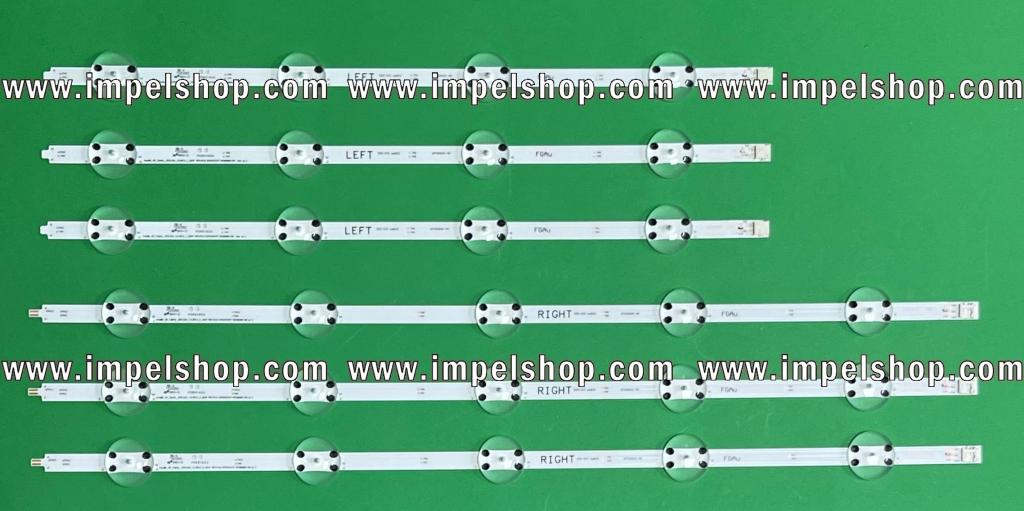 Zestaw listew LED do naprawy podświetlenia telewizora BEKO 49" zestaw 6szt , 3szt X Areclik_49_Clarity_3X5_1313FCA_L_4S1P REV.V5-B & 3szt X Areclik_49_Clarity_3X4_1313FCA_R_4S1P REV.V5-B ,