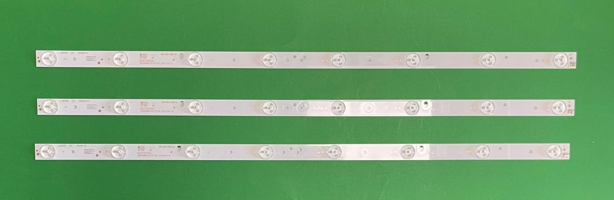 Zestaw listew LED do naprawy podświetlenia telewizora HAIER 32" zestaw 3szt X 303TT315041 OD315D08-ZC17F-04 , 8LED , 3V , 590MM