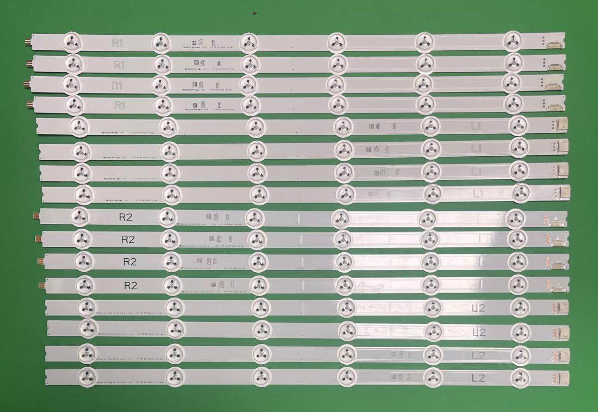 Zestaw listew LED do naprawy podświetlenia telewizora LG 47" V15 DRT REV0.5 / V15 DRT REV0.6  zestaw 16 szt , 4szt X  47" V15 DRT REV0.5 1 L1 & 4szt X 47" V15 DRT REV0.5 1 R1  & 4szt X 47" V15 DRT REV0.5 1 L2 & 4szt X 47" V15 DRT REV0.5 1 R2 , 6916L-1933A / 6916L-1935A / 6916L-2112A / 6916L-2113A