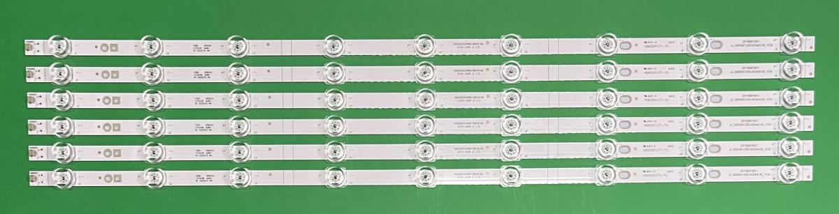 Zestaw listew LED do naprawy podświetlenia telewizora SHARP / HISENSE 65" zestaw 6szt X JL.D65091330-003AS-M_V02 / CRH-BX65X1U813030T060999P-REV1.2 M / SVH650AH8  , 9LED , 615MM