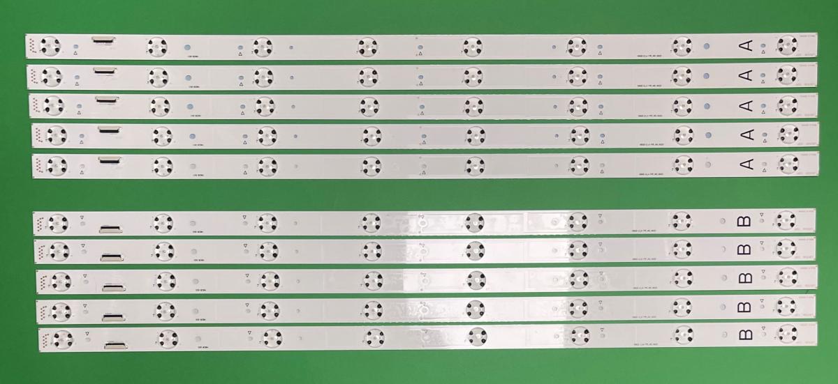 Zestaw listew LED do naprawy podświetlenia telewizora  HISENSE 65" zestaw 10szt , 5szt X 650LED LD_A-TYPE_V00_160321 , 8LED , 700MM  & 5szt X 650LED LD_B-TYPE_V00_160321 , 8LED , 700MM ,