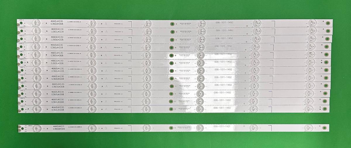 Zestaw listew LED do naprawy podświetlenia telewizora  SHARP 60" zestaw 13szt , 12szt X JL.D60061330-020BL-M , 4660UK030 & 1szt X JL.D60061330-020BR-M , 4660UK031 , 6LED , 650MM , 3V ,