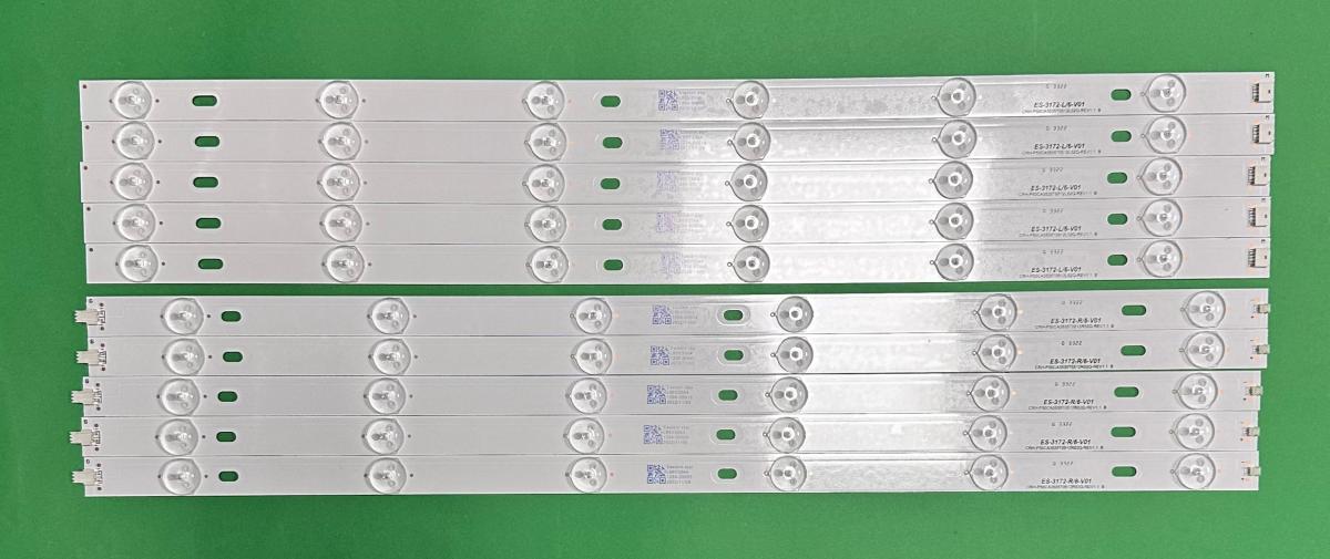 Zestaw listew LED do naprawy podświetlenia telewizora  SHARP 50" zestaw 10szt , 5szt X CRH-P50CA3535T0512L52Q-REV1.1 B , 6LED , 501MM , 3V & 5szt X CRH-P50CA3535T0512R52Q-REV1.1 B , 6LED , 501MM , 3V ,