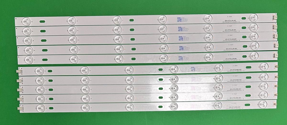 Zestaw listew LED do naprawy podświetlenia telewizora  SHARP 50"  zestaw 10szt , 5szt x CRH-P50CA3535T0512L52Q-REV1.1 B & 5szt x CRH-P50CA3535T0512R52Q-REV1.1 B , 6LED , 501MM, 3V ,