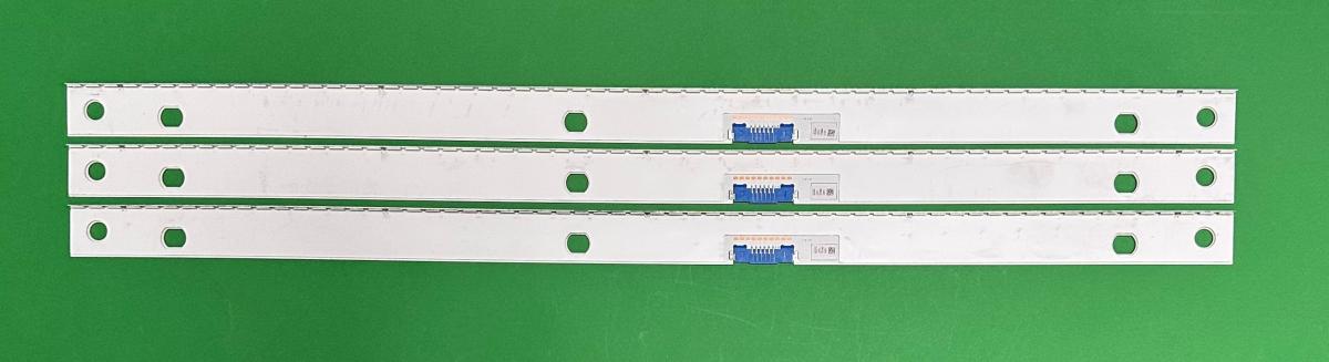 Zestaw listew LED do naprawy podświetlenia telewizora SAMSUNG 75" zestaw 3szt x Y18_NU8NU8.5_STS750A32_7020F_UCD_62LEDs_REV1.1_180509_0.6T_4.07mm BN96-46025A , 62LED , 3V , 546MM / Y18_NU8NU8.5_STS750A35_7020F_UCD_62LEDs_REV1.1_180509_0.6T_4.07mm BN96-46025B BN96-46468A LM41-00593A V8Q6-750SM0-R0 , 62LED , 3V , 546MM , oryginał SAMSUNG ,