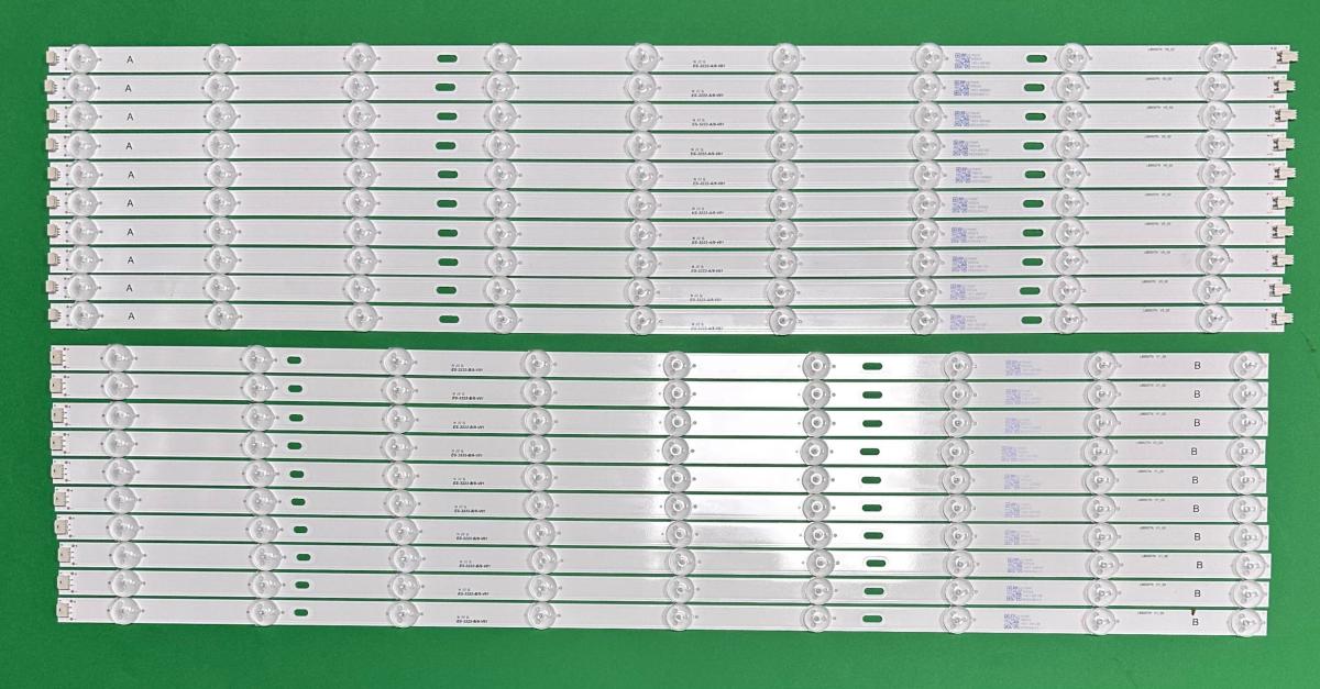 Zestaw listew LED do naprawy podświetlenia telewizora VIZIO 65" zestaw 20szt , 10szt x LB6507N V0_02 , 9LED & 10szt x LB6507N V1_02 , 9LED