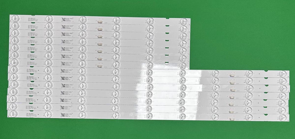 Zestaw listew LED do naprawy podświetlenia telewizora SONY 55"  zestaw 14szt , 7szt x 55039D715SN1L & 7szt x  55039D715SN1R  SBT55 636.4/409*18*1.0mm , złącze typu "kostka"