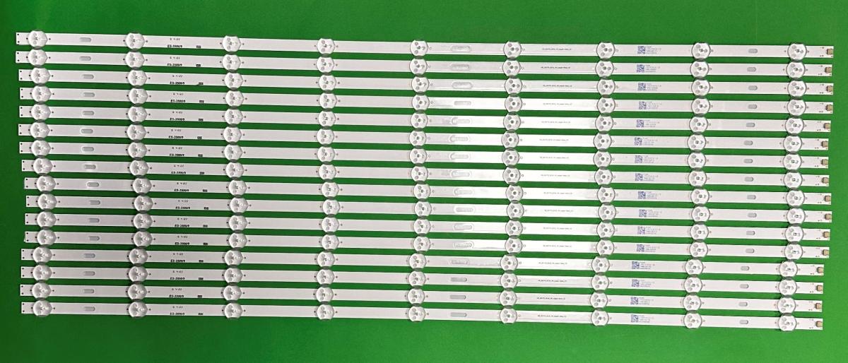 Zestaw listew LED do naprawy podświetlenia telewizora MANTA 70" zestaw 16szt x HRS_SQY70_9X16_1W_MCPCB 10mm_V2 JE0DZ1C0399 , 9LED , 706MM , 3V ,