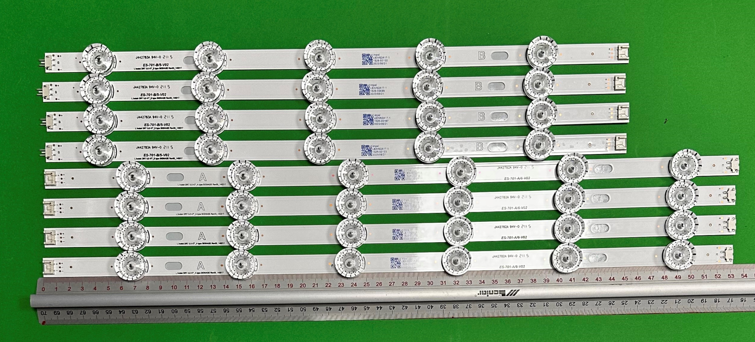 Zestaw listew LED do naprawy podświetlenia telewizora LG 47" zestaw 8szt , 4szt x  Innotek DRT 3.0 47" _A type SIGNAGE Rev00_140217 , 6LED  & 4szt x  Innotek DRT 3.0 47" _B type SIGNAGE Rev00_140217 , 5LED ,