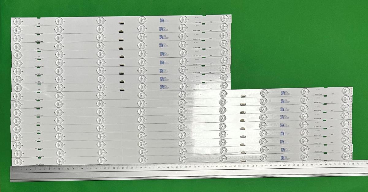 Zestaw listew LED do naprawy podświetlenia telewizora SONY 65" zestaw 18szt , 9szt x 65039D915SN1L , 9LED , 750MM , 12V & 9szt x  65039D915SN1R , 6LED, 480MM , 12V , SBT65 ,