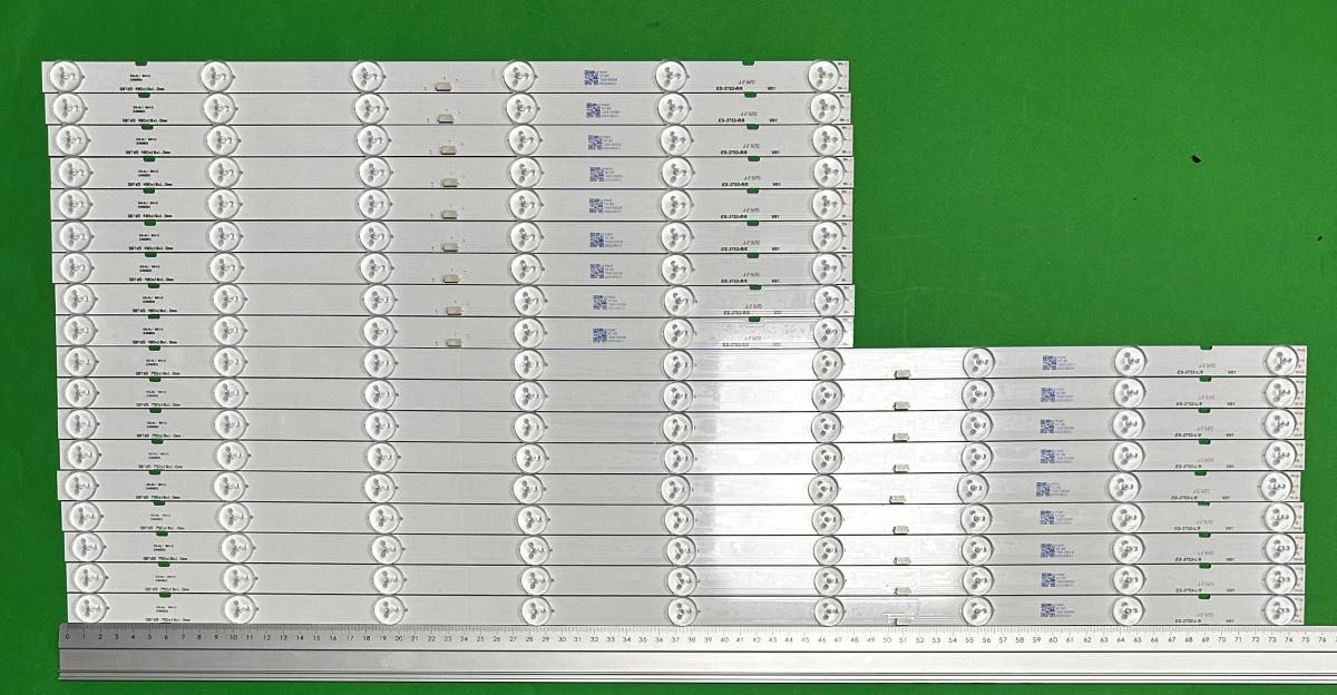 Zestaw listew LED do naprawy podświetlenia telewizora SONY 65" zestaw 18szt , 9szt x 65039D915SN1L , 9LED , 750MM , 12V & 9szt x  65039D915SN1R , 6LED, 480MM , 12V , SBT65 ,