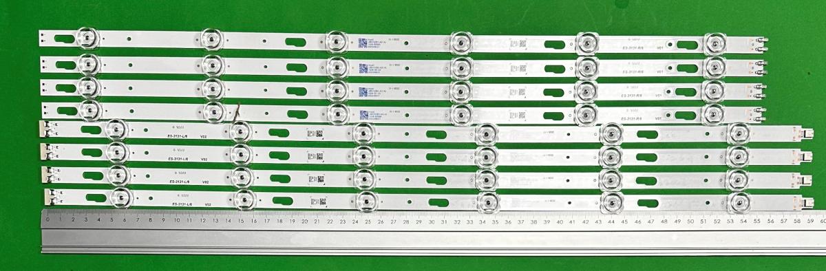 Zestaw listew LED do naprawy podświetlenia telewizora SAMSUNG 58" zestaw 8szt , 4szt x V0T7-580SMA-R0 BN96-50458A & 4szt x V0T7-580SMB-R0 BN96-50459A ,