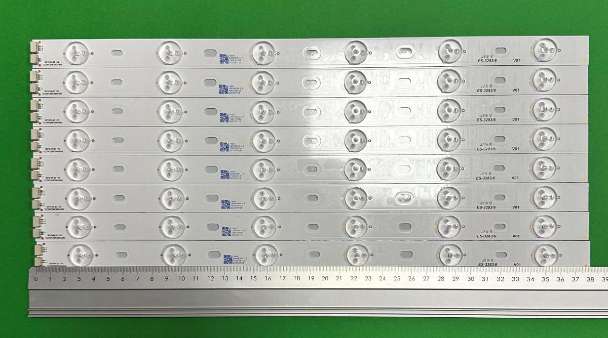 Zestaw listew LED do naprawy podświetlenia telewizora TCL 39" zestaw 8szt X (TMT)39F3300-8x6 , 4C-LB3906-YH4 , 4C-LB3906-YH1 , 4C-LB3906-YH2 , 6LED , 381MM , 3V ,