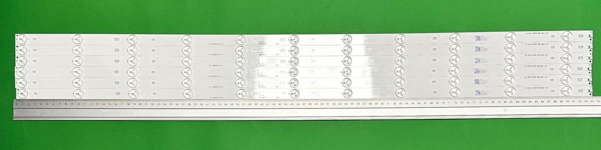 Zestaw listew LED do naprawy podświetlenia telewizora PHILIPS  48" zestaw 6szt x EVTLBM480P1101-T-1 GJ-2K15-D2P5-480-D611-V3 705TLB4843535J03D , 11led , 941mm , 3V , PHILIPS PART NUMBER : 996599001080 ,