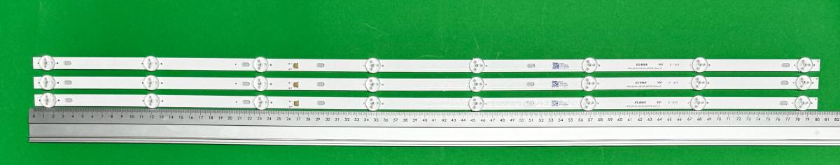 Zestaw listew LED do naprawy podświetlenia telewizora  MANTA / RCA 43" zestaw 3 szt X HRS_SQY43_3X8_2W_MCPCB 12mm_V_1 JL.D43081330-031BS-M_V01 , 8LED, 800MM , 3V ,