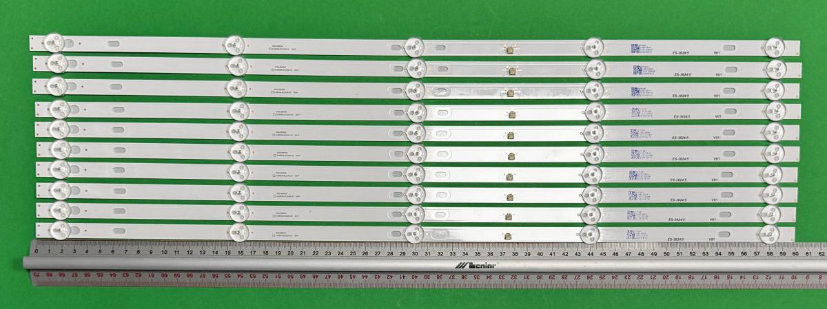 Zestaw listew LED do naprawy podświetlenia telewizora SKYMASTER / MANTA / BLAUPUNKT / SELECTLINE / KRUGER&MATZ 58" zestaw  10szt X KJ58D05-ZC22AG-02 303KJ5800 , 5LED , 600MM , 3V ,