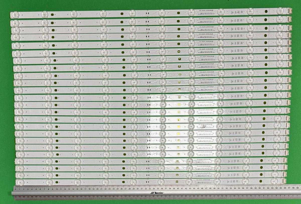 Zestaw listew LED do naprawy podświetlenia telewizora LG 65" zestaw 24szt X  SSC_SlimDRT _ 65 SK85 (48B)-S , Ssc _ 65 sk85 (48B)_ case2 _ r00 _ 170915 , Ssc _ 65 sk85 (48B)_ case2 _ no silk _ r00 _ 171017 , AGM76190201 , 10LED , 663MM , 20V ,