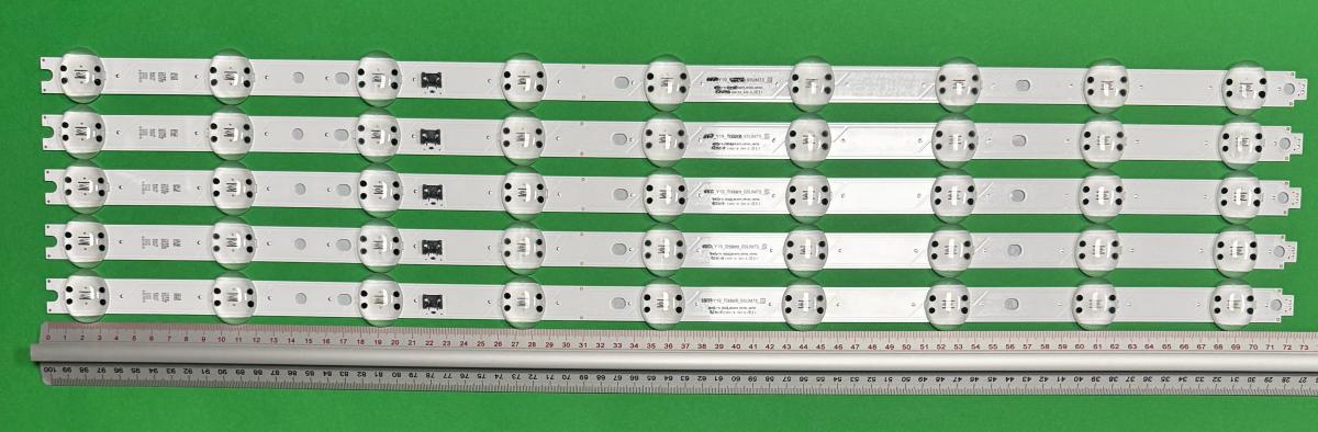 Zestaw listew LED do naprawy podświetlenia telewizora LED LG 65" zestaw 5szt X 65UM75_REV01 SSC-Y19-TRIDENT-65UM75 , AGM76931001 , 9LED , 725MM ,