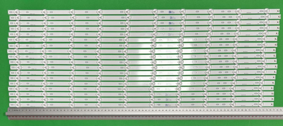 Zestaw listew LED do naprawy podświetlenia telewizora PHILIPS 70" zestaw 18szt x LB7000C V0_00 LB-GM3030-GJ0D227018X10PC99-T  CV700U1-T01 705TLB70B339DT00L , 10LED, 770MM , 3V ,