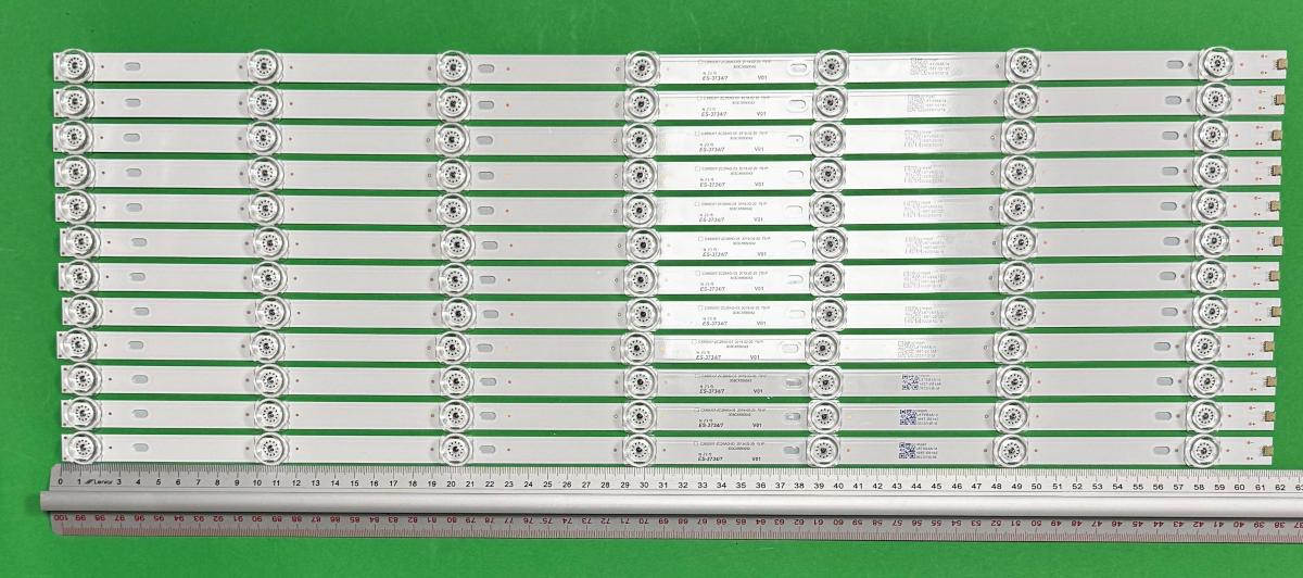 Zestaw listew LED do naprawy podświetlenia telewizora MANTA 65" zestaw 12szt X CX65D07-ZC26AG-03  7S1P  303CX650042 , 7LED , 6V , 618MM ,