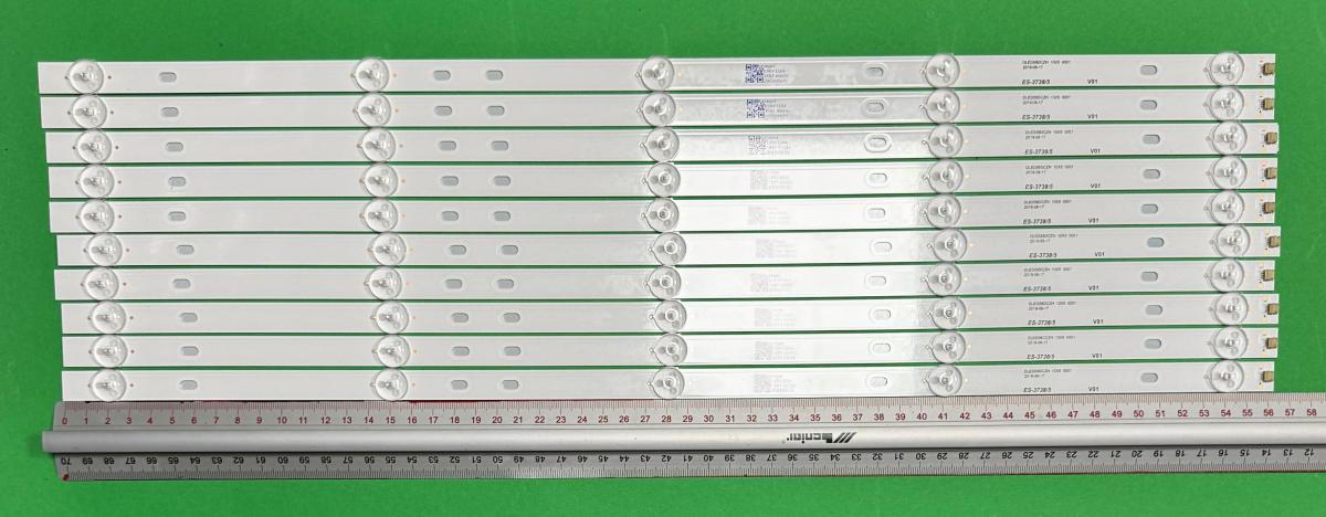 Zestaw listew LED do naprawy podświetlenia telewizora  MANTA 58" zestaw 10 szt X DLED580DCZN 10X5 0001 2019-06-17  , 5LED , 566MM , 3V ,