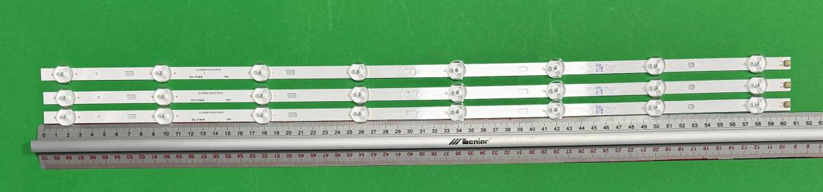 Zestaw listew LED do naprawy podświetlenia telewizora  MANTA 32" zestaw 3 szt X JL.D32081235-031HS-M , 8LED, 606MM , 3V ,