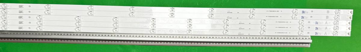 Zestaw listew LED do naprawy podświetlenia telewizora VESTEL / JVC / TOSHIBA 58" zestaw 5szt , 3szt x A : RF-CF58003AE30-1001 30105771 C4B2 , 10LED , 1134MM , 3V & 2szt x B : RF-CF58003BE30-0901 30105772 C4B2 , 9LED , 1134MM , 3V , VESTEL PART NUMBER : 23693383 , biała barwa światła ,