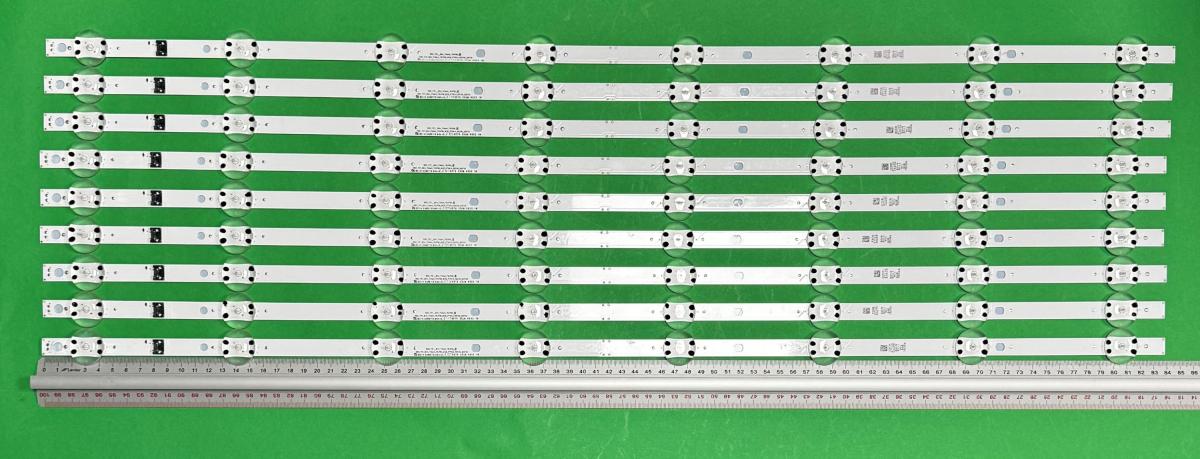 Zestaw listew LED do naprawy podświetlenia telewizora LG 75" zestaw 9szt X SSC_Y21_SLIM_TRIDENT_75UP80_BOE_PTN0.6_REV00_200724 EAV65011901 SSC_Y21_Slim_Trident_75UP80_S , 8LED, 840MM , 3V ,