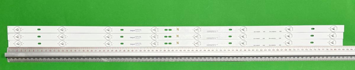 Zestaw listew LED do naprawy podświetlenia telewizora ADLER / ELEMENT 43" zestaw 3szt X K433030T030854J-REV.1.1W  CRH-K433030T030854J-REV.1.1W M02Y1S4J53PQA18BDK 3B8CX-82117 201797-2 8149010643033 , 8LED , 821MM , 3V ,
