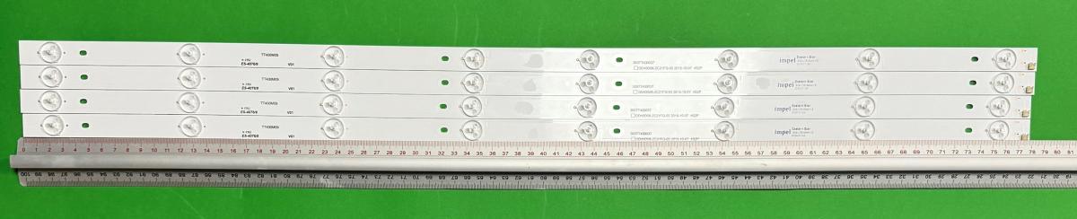 Zestaw listew LED do naprawy podświetlenia telewizora JTC 40" zestaw 4szt x 0D40D08-ZC21FG-02 303TT400037 TT400M06 , 8LED , 780MM , 3V ,