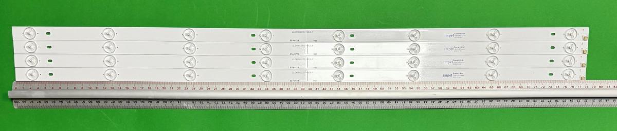 Zestaw listew LED do naprawy podświetlenia telewizora JTC 40" zestaw 4szt x JL.D40042235-140CS-F OD40D08-ZC21FG-02 2015-10-07 4S20 303TT400037 TT400M09 , 8LED , 780MM , 3V ,