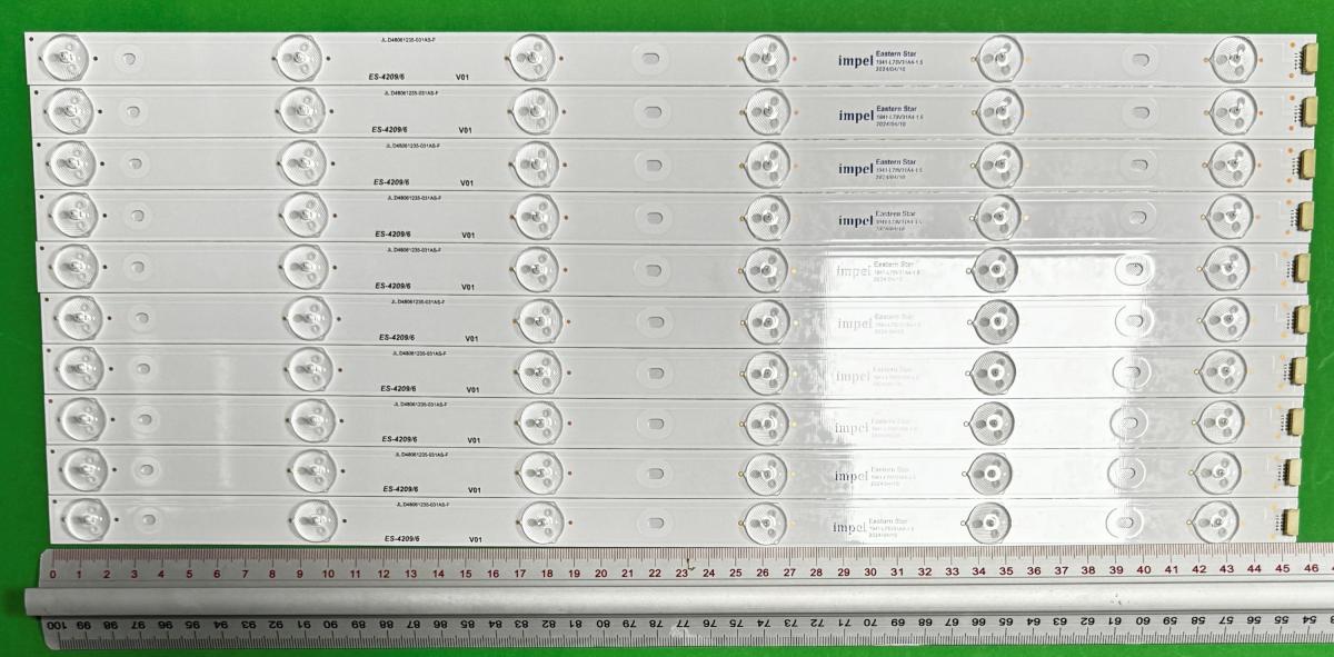 Zestaw listew LED do naprawy podświetlenia telewizora  MANTA 48" zestaw 10 szt X JL.D48061235-031AS-F , 6LED , 469MM , 3V ,