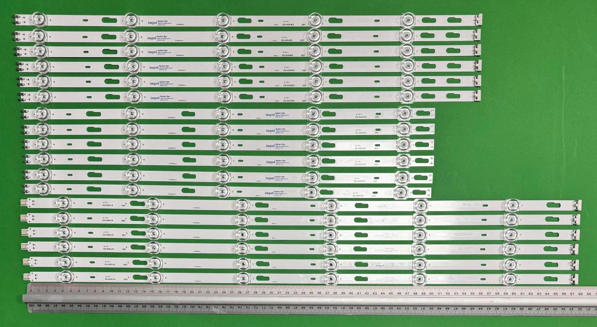 Zestaw listew LED do naprawy podświetlenia telewizora  SAMSUNG 85" zestaw 18szt , 6szt X BN96-51025A & 6szt X BN96-51026A & 6szt X  BN96-51027A , SVC850A06_L SVC850A06_M SVC850A06_R ,