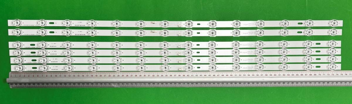 Zestaw listew LED do naprawy podświetlenia telewizora TCL / THOMSON 75" zestaw 6szt , 4szt X 4C-LB7514-YH 75F8-3030FC-A-LX20200601 & 2szt X 75F8-3030FC-B-LX20200601 , 14LED , 751MM , 6V ,
