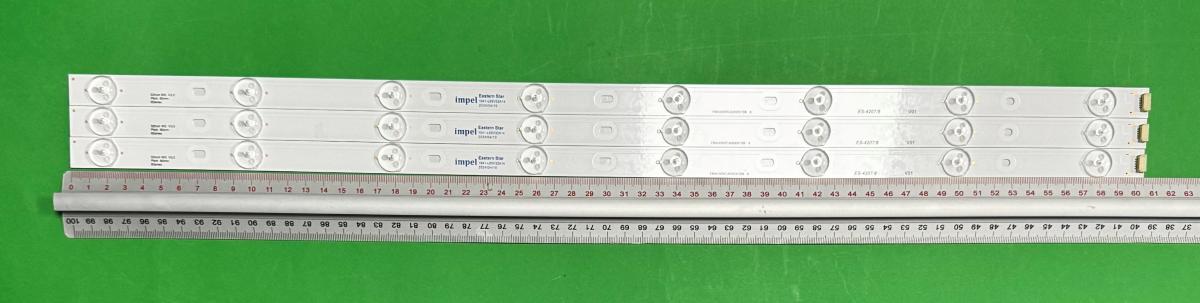 Zestaw listew LED do naprawy podświetlenia telewizora  SHARP 32" zestaw 3szt X 32INCH WS V3.0 PITCH 80MM E227809 , 8LED , 605MM , 3V ,
