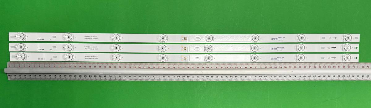 Zestaw listew LED do naprawy podświetlenia telewizora  PHILIPS 40" zestaw 3szt x 4708-K40WDD-A2113N01 4708-K400WD-A2113N01 K400WDD1 A2 K400WDD1 A3 , 8LED , 711MM , 3V ,